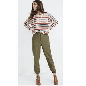 Madewell Pants Womens 24 High Rise Fatigue Army Green Cargo Jogger Canvas Casual